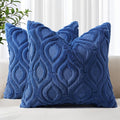 decorUhome Throw Pillow Covers 22x22 Inch Set of 2, Soft Plush Faux Wool Dark by decorUhome