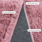 Small Blush Rugs for Bedroom, Fluffy 2x3 Rug Throw Non Slip for Bedside Dorm - Image 7