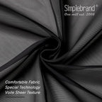 Simplebrand Black Sheer Kitchen Cafe Curtains - Image 7