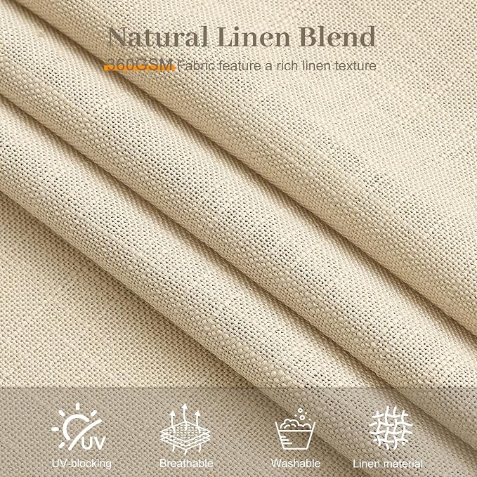 IVAPUPU Sand Beige Pinch Pleated Curtains 102 Inch Long - Image 8