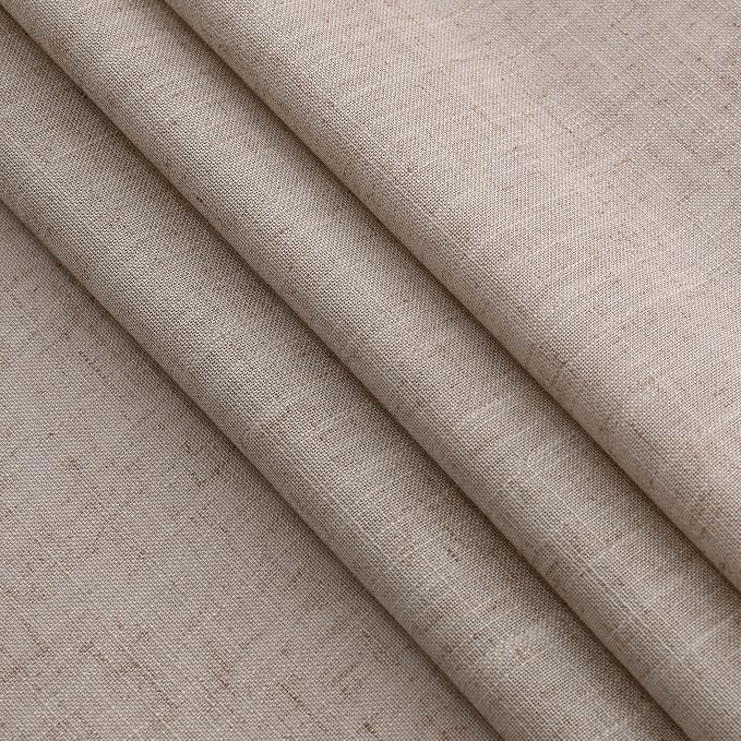 Extra Long Curtain 108 Inches Long 2 Panels Set Back Tab Oatmeal Linen Drapes - Image 6
