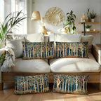 Rustic William Morris Inspired Forest Decor Pillow Covers 12x20 Set of 4 - Image 5