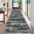 KOZYFLY Modern Abstract Washable Rug Runner 2.6x12 Hallway Rug Runner Non-Slip by KOZYFLY
