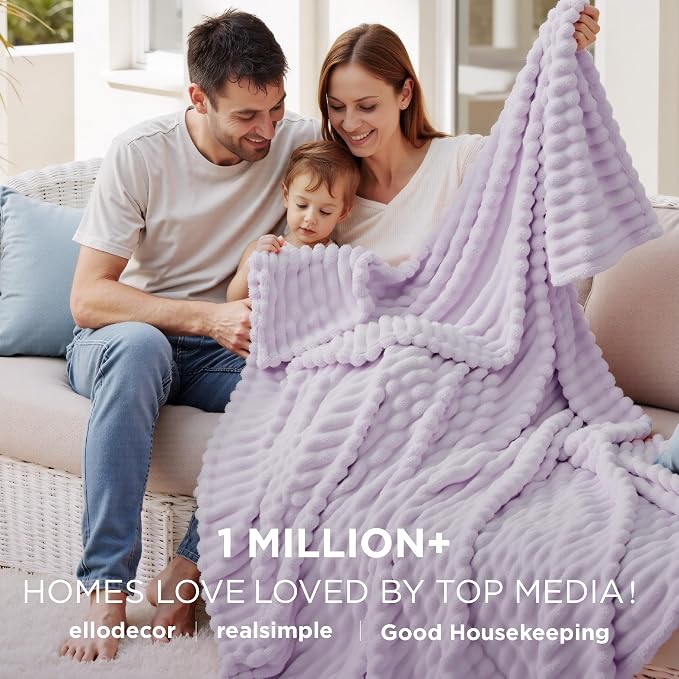 Bedsure GentleSoft Lavender Fog Throw Blanket - Image 2