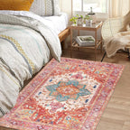 Yamaziot Washable Area Rug, 4x6 Non-Slip Boho Vintage Living Room Bedroom Rug - Image 6