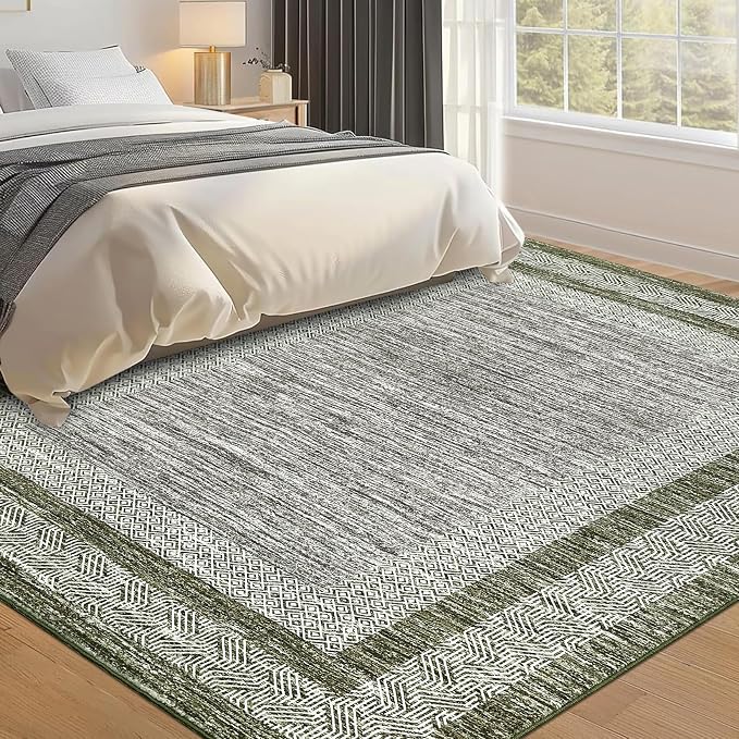 GarveeHome Modern Geometric Area Rug 4x6 Distressed Bordered Washable Non Slip - Image 3