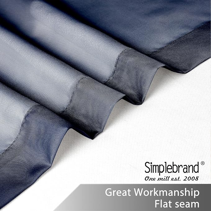 Simplebrand Blue Sheer Curtains 63 Inch Length 2 Panels, Rod Pocket Solid Color - Image 7