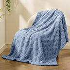 Bedsure GentleSoft Ashley Blue Throw Blanket - Image 8