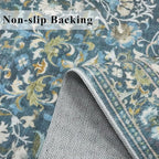 4x6 Living Room Area Rugs: Washable Boho Bedside Rugs Non Slip Low Pile Floral - Image 3