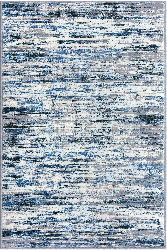 Lansny Modern Abstract Small Area Rug Indoor 3x5 Washable Rug Non-Slip Soft - Image 9