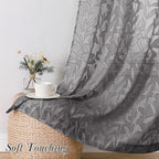 Lecloud Leia 2 Panels Charcoal Grey Sheer Curtains - Image 7