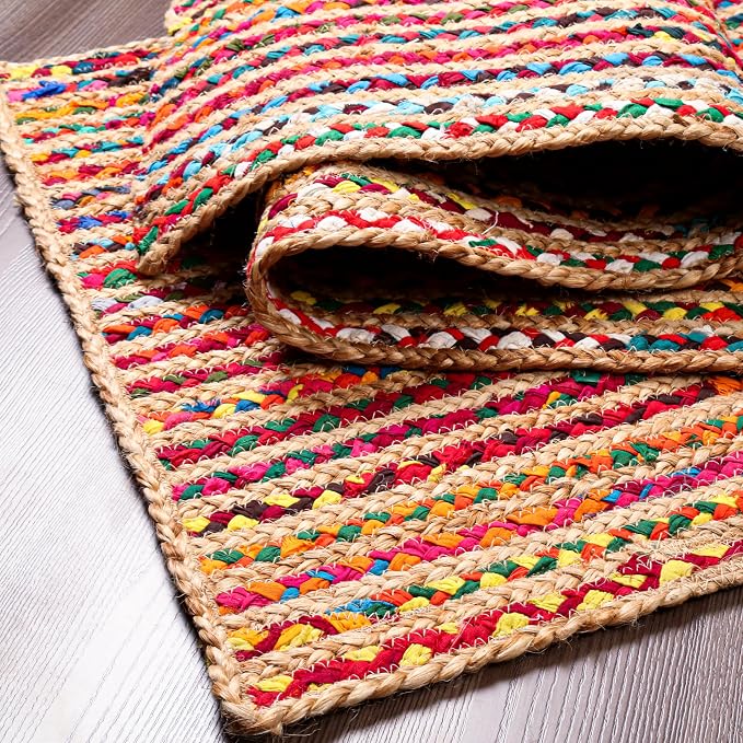Hausattire Bohemian Braided Rug 2'x3' - Image 3