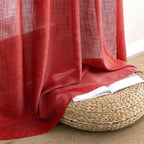MIULEE Red Linen Curtains 90 Inch Long - Image 7