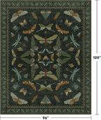 Hazo Haus Dark Green Insect Area Rugs 8x10 - Image 2