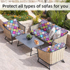 8Pcs Stretch Patio Cushion Covers, Outdoor Couch Covers Replacement, Outdoor - Image 4