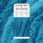 Bedsure GentleSoft Fuzzy Sherpa Faux Fur Twin Blanket Bright Blue Cozy Gifts - Image 3