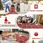 Christmas Runner Rug 2x6 Washable Rugs, Boho Christmas Tree Snowflake Rug - Image 4