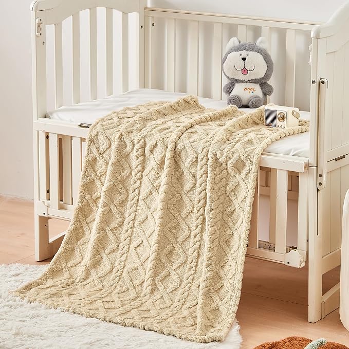 Sherpa Fleece Baby Blanket, Ultra Soft Fluffy Premium Baby Blankets - Image 4