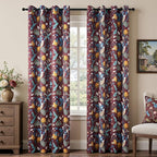Rust Vintage Floral Curtains 84 Inch Long Luxury Whimsical Euro Flower Lemon - Image 3
