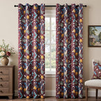Topfinel Rust Boho Floral Curtains 90 Inches Long 2 Panels Unique Luxury by Topfinel