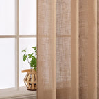 MIULEE Brown Linen Curtains 90 Inch Length 2 Panels - Image 5