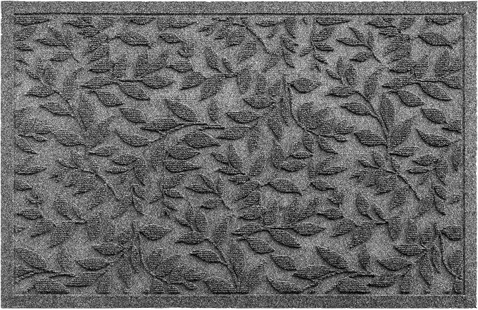 Grey Leaves Outdoor Indoor Entrance Doormats, Absorbent Durable Heavy Duty - Image 9