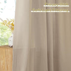 NICETOWN Thick Flax Linen Camel Curtains 108 inches Long, Pinch Pleated Linen - Image 8