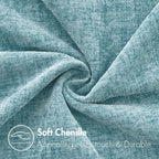 MIULEE Pack of 2 Couch Throw Pillow Covers 18x18 Inch Soft Smoke Blue Chenille - Image 2