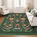 Washable Rug 9x12 Area Rugs for Living Room, Protea Floral Rug for Bedroom by GarveeHome