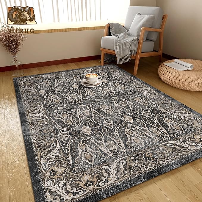 Washable Area Rug 8' x 10' Vintage Traditional Persian Mat - Image 4