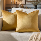 GIGIZAZA Golden Throw Pillow Covers 26x26 Decorative Velvet Cushion Covers Pack - Image 5
