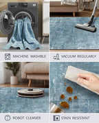 Latte&Fog 3x5 Entryway Rug Indoor, Modern Abstract Washable Area Rug, Boho Non - Image 5