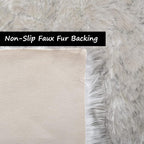 Goolela Round Fluffy Rug 3ft White - Image 4