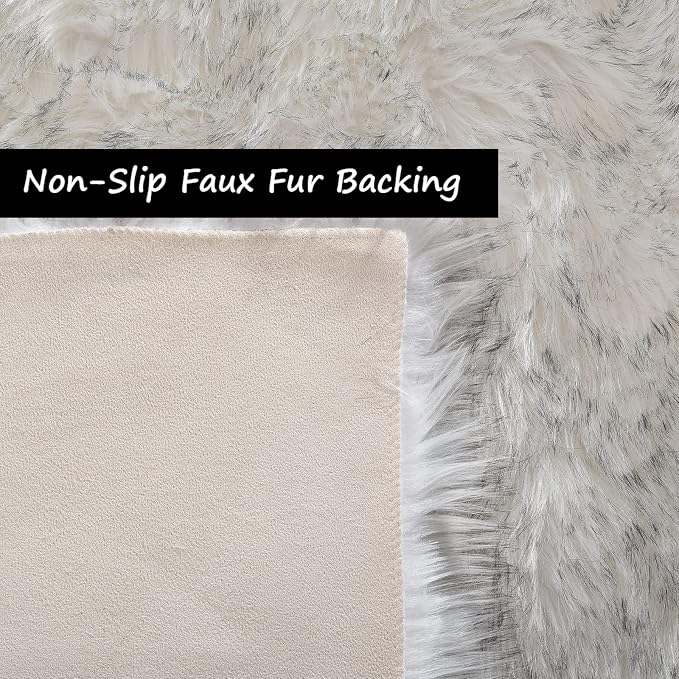 Goolela Sheepskin Area Rug 5x8 Fluffy Fuzzy Furry Rug - Image 4