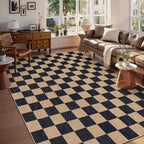 Lahome Colette Checkered Easy Jute 8x10 Rug, Washable Rugs by Lahome