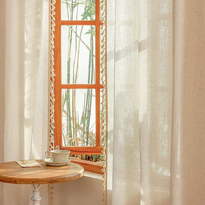 MYSKY HOME Linen Tassels Curtains - Image 6