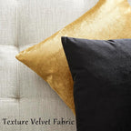 GIGIZAZA Black Velvet Pillow Covers 24x24, Decorative Square Throw Pillows - Image 6