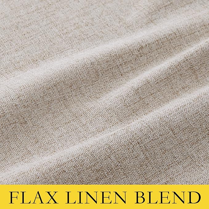 NICETOWN Farmhouse Style 100% Blackout Oatmeal Linen Curtains 90 inches Length - Image 8