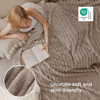 Bedsure GentleSoft Light Brown Full Blanket - Image 4