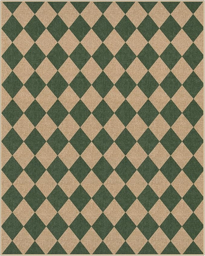 Lahome Colette Checkered Washable Rugs 8x10, Easy Jute Rug - Image 8