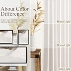 Ivory White Semi Sheer Linen Curtains 72 inch Length - Image 5
