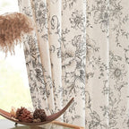 jinchan Linen Floral Curtains 96 Inch Length - Image 9