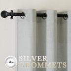 NICETOWN Linen Gray Curtains 84 inches Length 2 Panels Set, Grommet Flax Linen - Image 2