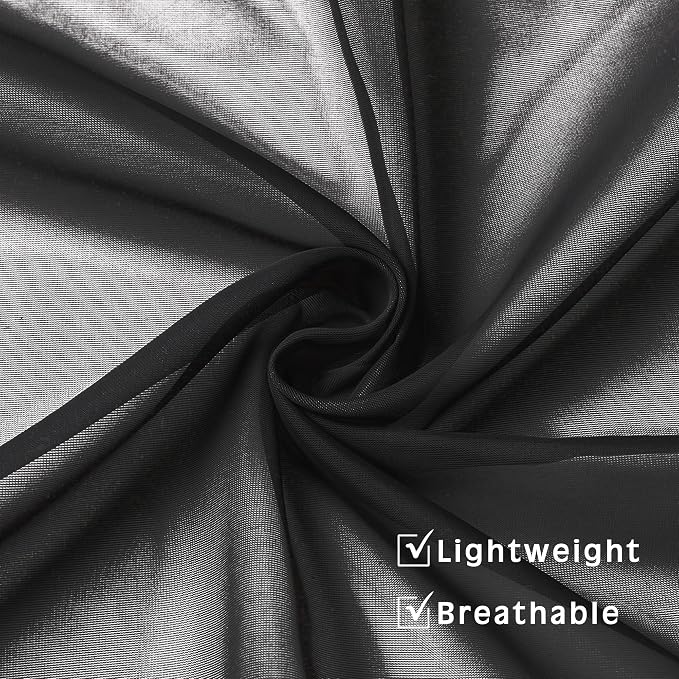 OWENIE Black Sheer Curtains 72 Inches Long 2 Panels, Transparent Voile Sheer - Image 3