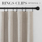 RYB HOME Natural Beige 100% Blackout Curtains 63 inch Long, Light Blacking & - Image 8