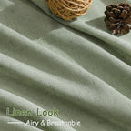 Sheer Light Sage Linen Curtains 102 Inches Long Rod Pocket Back Tab Drapes 2 - Image 5