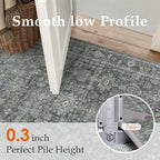 9x12 Washable Area Rug for Living Room Bedroom Vintage Black Grey Non Slip - Image 6