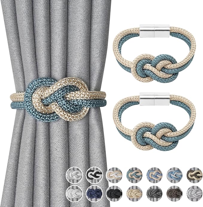 NICEEC 2 Pack Mini Magnetic Curtain Tiebacks Nordic Simple Style Drape Tie by NICEEC
