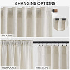 Nanspring Mousse White Linen Curtains 96 Inches Long - Image 4