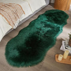 AMTOVO Faux Sheepskin Rug, Dark Green Ultra Soft Fluffy Shag Area Rug, 2 x 6 ft - Image 7